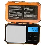 OFFSCH Schmuck Waage Mini Lebensmittelwaage Waage für zu Hause Präzisions-Gramm- laborwaage equilibrium lcd praktischer Maßstab mit hoher Präzision skalieren Edelstahl abs Orange