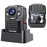 CAMMHD V8 Pro 64GB 2160P Body cam 48MP wasserdicht Loop-Aufnahme 2 Batterien mit 10 Stunden Bodycam Polizei mit tragbarer Audio- und Videoaufzeichnung, Nachtsicht-Polizeikörperkamera