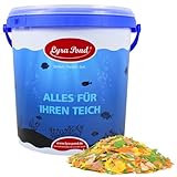 Lyra Pond® 10 L Multi Flakes im Eimer | Flockenfutter für Teichfische | Leicht verdauliches Teichfutter aus Mais & Weizenmehl | Sehr Geringes Gewicht | Ausgewogenes Aminosäure & Fettsäure-Profil