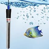 Cerkkapo 300W Aquarium Heizung, 304 Edelstahl Aquarium Heizer, Aquarium Heizung Mit Saugnäpfen,Temperatur Einstellbare Heizstab Aquarium,Aquarium Heizstab, zum Fischtanks und Aquarium(18-34℃, 220V)