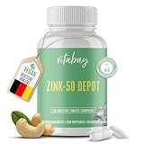 Vitabay Zinkgluconat Hochdosiert 50 mg - 250 VEGANE Tabletten (500 Portionen) - 25mg Zink Hochdosiert pro halbe Tablette - Zink Tabletten Zinc Zink Kapseln Zinc Supplement Nahrungsergänzungsmittel