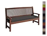 sunnypillow Bankauflage Outdoor - Stuhlkissen mit abnehmbarem Bezug - Sitzkissen für Bank - Bankpolster Polsterauflage Auflage für Gartenbank - 100 x 40 x 5cm - Bankkissen für Gartenmöbel Anthrazit