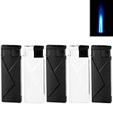 5X Sturmfeuerzeug Metall Relief Gehäuse schwarz/Weiss Jet Flame Gas Feuerzeug Turbofeuerzeug mit Jetflamme