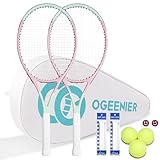 OGEENIER 27 Zoll 2 Player Tennisschläger Racket Set für Erwachsene Tennisschläger Damen Herren, für Anfänger mit 2 Griffband und 3 Bällen und 2 Tennis-Vibrationsdämpfer 1 Tennis Tasche