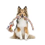 Nobleza - Hundespielzeugseil aus 100% Baumwolle, das der psychischen Gesundheit des Hundes zugute kommt ， Zahngesundheit und Zahnreinigung Arten von Hunden （Beige und Braun）