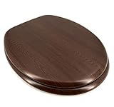 WC Sitz Klobrille Wenge mit Holzkern und messingverchromten Scharnieren