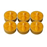 6 Bienenwachs Teelichter handgemacht aus eigener Imkerei – 100% reines Bienenwachs – Naturprodukt ohne Paraffin – lange Brenndauer – nachhaltige Teelichter für Zuhause & Geschenkideen