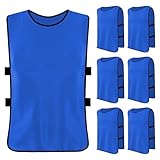 Ehuihuan 6 Stück Fußball Leibchen Kinder Set, Sport Training Lätzchen, Trainingsleibchen Basketball für Kinder, Sport Trikot Leibche für Fussball, Netzball, Rugby, Hockey, Cricket, Volleyball (Blau)