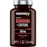 ESSENSEY - Guarana Extrakt 228g I Koffein 200 mg I 90 Kapseln I Vegetarier & ohne Zusätze I Laborgeprüft I 90 Tagesdosen I Leicht zu schlucken I Ohne unnötige Zusätze