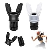Fenglin-joy Breathing Trainer, 2 Stück Atemtrainingsgerät für die Lungenkapazität Tragbares Atemtrainer Verstellbarer Lungentrainer abnehmbar für einfache Reinigung (Weiß und Schwarz)