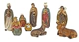FADEDA 9X Krippenfiguren/Höhe: 8 cm/handbemalt/detailgetreue Krippen Figuren - Weihnachten Tisch Dekoration Krippe Zubehör
