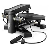 TREX SPORT Mini Stepper TX-070SP | 2in1 Swing Stepper seitliches & vertikales Training | mit Expandern, LCD Display, bis 150 kg, kompakt & rutschfest