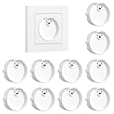 Vbxvsa 10 Stück Steckdosen Kindersicherung, Niedliche Bärenkopf-Form Stromschutzdeckel Geeignet für Babys und Kleinkinder, Wohnzimmer, Küche, Schlafzimmer (Weiß)