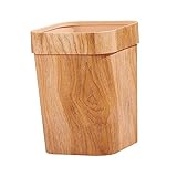 GALPADA Mülleimer mit Holzmaserung Getreide Schlafzimmer Müll kann Papierkorb Mülltonne Müllcontainer Schlafzimmer bin Mülleimer Schlafzimmer Abfallkorb Badezimmer Plastik Schokolade