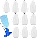 Pool Staubsauger Filterbeutel - Pool Staubsauger Ersatzbeutel - 10 Stück Wiederverwendbare Nylon Schmutz Laubbeseitigung Aquarium Teich Fischtank