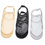 LIFKOME 3 Paar Damen Unsichtbare Eisseiden socken Atmungsaktiv Anti rutsch Silikon Punkte Low cut Halbsocken für High Heels Schwarz Hautfarben