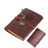 Journal aus Leder für Herren – Notizbuch aus Leder, Binder – SketchBook – A6 Vintage Set – Eierständer Book Notepad Diary Pack – austauschbares Schild – Ket Daily Planner für Frauen