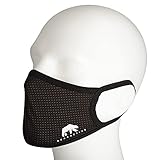 Bearactive Schwarze Gesichtsmaske, waschbar, UK-Design, Baumwolle, 3-lagiger Schutz, wiederverwendbar, atmungsaktiv, Designer-Gesichtsbedeckung mit elastischen Ohrschlaufen, für Damen und Herren