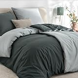 RUIKASI Bettwäsche 135x200 4teilig Anthrazit Grau - Wendebettwäsche Bettbezug 135 x 200 mit Reißverschluss, Oeko-TEX Mikrofaser Bettwäsche Sets, Weich und Bügelfrei