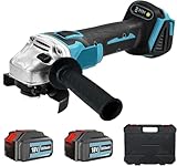 Akku Winkelschleifer Kabellos,Kompatibel mit Makita Akku 18V, Ersatz DGA504Z,Neues Upgrade mit 2× 5.5Ah Akkus & Ladegerät, Akku Flex Trennschleifer 125mm, 9000U/min, für Präzises Trennen und Schleifen