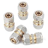 LTWFITTING Schraubfitting Kupplung 16mm Klemmringverschraubung für Aluverbundrohr und Mehrschichtverbundrohr (5 Stück)