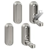 Giggleye Klappbare Wandhaken silber 90° aus Zinklegierung – Platzsparende Garderobenhaken zur Wandmontage, robust für Bad, Flur, Küche, Jacken, Handtücher & Taschen – 4er-Pack