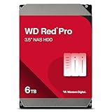 WD Red Pro interne Festplatte 6 TB (3,5 Zoll, NAS Festplatte, 7.200 U/min, 256 MB Cache, SATA 6 Gbit/s, NASware-Technologie, für NAS-Systeme im Dauerbetrieb, stoßfest) rot