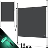 KESSER® Klemmmarkise Senkrechtmarkise 150x310cm Ausziehbar & Blickdicht Vertikalmarkise mit Handkurbel ohne Bohren Balkon-Sichtschutz & Windschutz für Garten & Terrasse Wasserfest Anthrazit