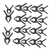 Sewroro 20 Stück Teiliges Kunststoff Federzwingen für Holzbearbeitung und DIY Projekte Robuste Kleine Spannklemmen mit Ergonomischem Design Kratzschonend Platzsparend für Werkstatt und