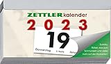 Tagesabreißkalender Q 2023 - 10,9x5,9 cm - 1 Tag auf 1 Seite - mit Sodokus, Rezepten, Rätseln uvm. auf den Rückseiten - Bürokalender 312-0000