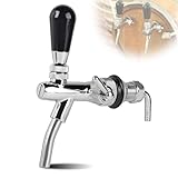 CPROSP Zapfhahn Bierfass Einstellbare G5/8, Kompensator Zapfhahn 35mm, Bierzapfhahn Chrome, Bierhahn Langschaft Edelstahl, Fassbierhahn für Hause Bar Restaurants Silber