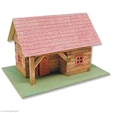 matches21 HOME & HOBBY Blockhaus mit Vordach DIY Holz Bastelset für Kinder ab 11 Jahren Bausatz