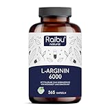 L-Arginin - 365 Vegane Kapseln - 6000mg L Arginin HCL (davon 4976mg reines L Arginin) pro Tagesdosis - hochdosiert und ohne Zusatzstoffe - laborgeprüft & produziert in Deutschland