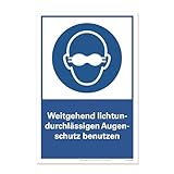 Augenschutz benutzen Schild Gebotsschild Hinweis Hartschaum 20x30 cm