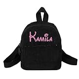 Rucksack Mädchen 8 Jahre - Cord-Rucksack Mit Stickdesign Strapazierfähig Leicht Für Die Schule Büchertasche Für Kinder Jungen Und Mädchen Reise-Tagesrucksack (Black One Size)