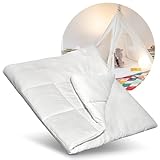 ALRITHO® Bodenmatte mit Bändern 120x120cm | gepolsterte Matte für Tipi Zelte für Kinder, Spielzelte, Spielhäuser | gemütliche Spieldecke für Kinder aus Baumwolle [weiß]