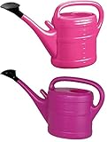 2X Gießkanne 10L PINK + LILA + 1x KÜHLSCHRANKMAGNET! Giesskanne Kunststoff für groß & klein Garten & Zimmerpflanzen Gießkannen Gieskanne Gieskannen 10 Liter Watering Can Gieskannen10Liter lr