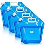 ElevaPulse 4 Stück Wasserkanister Faltbar, Wasserkanister 10L, Faltbarer Wasserkanister, Wasserkanister Camping, Wasserbehälter, für Outdoor Festival Camping Zubehör