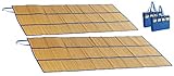 PEARL beach Liegematte Strand: 2er-Set Faltbare Bast-Strandmatten mit Tragegriffen, 180 x 90 cm (kompakte Strandmatten, Strand-Matte, Picknickdecke)