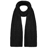 CityComfort Herren Strickschal, Weicher Warmer Winterschal - Geschenke für Männer(Schwarz)