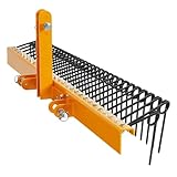 Vertikutierer 152cm für Aufsitzmäher, Rasenlüfter mit 26 Spiralfedern,Rasenvertikutierer mit 3-Punkt Anhängevorrichtung zum Rasen lüften und als Moosentferner, Passend für Cat0/Cat1-Traktoren, Gelb