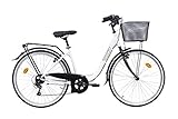 Denver Discovery Damen City Bike, 66 cm (26 Zoll), Weiß