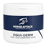 Horse-Attack Equi-DERM Zink & Lebertran Salbe – Hautschutzcreme für Pferde mit Zinkoxid & Lebertran Schützt & regeneriert beanspruchte Haut – ideal bei Scheuerstellen, Satteldruck & Hautreizungen