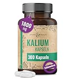 Kalium Hochdosiert - Kalium Kapseln – 300 Kapseln - Vegan – 682,2mg pro Tagesdosierung - Potassium Citrate