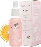 Bivena Vitamin C Serum Gesicht - Gesichtsserum mit Hyaluron Serum hochdosiert, Vitamin E Öl, Niacinamide Serum - Hochkonzentriert, Anti Falten/Anti Aging für jeden Hauttyp - Dermaroller geeignet