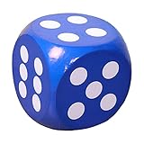 Baoblaze Spielwürfel Groß Schaumstoff, Großer Schaumstoffwürfel Weich, Bunt Eva Stoffwürfel D6, Soft Dot Dice, 30cm Teaching Aids Board Games für Teambuilding Klassenzimmer Party Favors, Blau