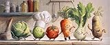 artissimo, Glasbild XXL, 125x50 cm Querformat, AG5708A, Lustiges Gemüse-Motiv, witzig, Bild aus Glas groß, Wanddeko Küche bunt, Wandbild Kinderzimmer, Glasbild modern, obst und Gemüse Illustration