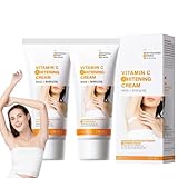Vitamin C Creme Gegen Pigmentflecken, Underarm Vitamin C Creme 2 Stück, Anti-Aging Bodylotion mit Niacinamid, Dark Spot Remover Körpercreme für Achselhöhlen, Knie, Ellenbogen, Innenschenkel, Gesäß