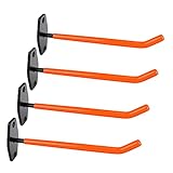 Schramm® 4 Stück Reifenhalterung Felgenhalterung ca. 27 x 5 x 9 cm wählbar in den Farben schwarz oder orange Wandhaken Wandhalterung Haken Garage Räderhalterung, Farbe:orange