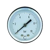 SOMATHERM FOR YOU - Manometer mit Axialanschluss 8/13 - Ø60-10 Bar - Schwarz - Für nicht korrosive Flüssigkeiten - Betriebstemperaturbereich -20°C bis +60°C